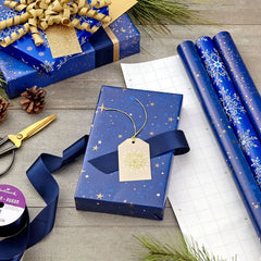 Celestial Blues 3-Pack Assorted Wrapping Paper Roll Bundle, 120 sq. ft. total