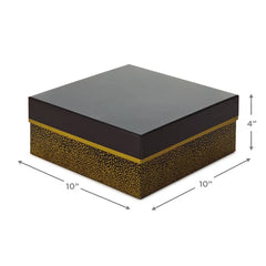 10" Square Champagne Bubbles on Black Gift Box