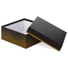 10" Square Champagne Bubbles on Black Gift Box