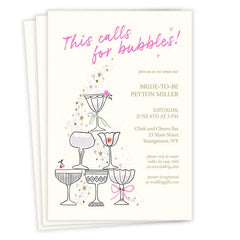 This Calls for Bubbles Flat Wedding Shower Invitation