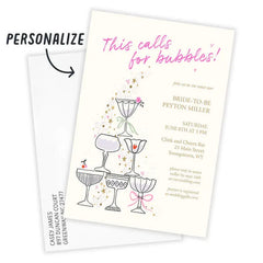 This Calls for Bubbles Flat Wedding Shower Invitation