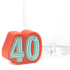 Charmers 40th Birthday Silicone Charm