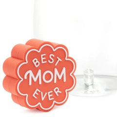 Charmers Best Mom Ever Coral Silicone Charm