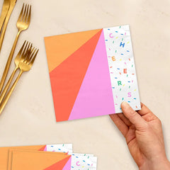 Cheers Color Burst Dinner Napkins, Pack of 20