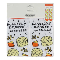 Shoebox Devoted to Cheese Funny Crew Socks