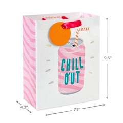 9.6" "Chill Out" Soda Can and Straw Medium Gift Bag