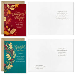 Blessings Religious Assorted Boxed Thanksgiving Cards, Pack of 16