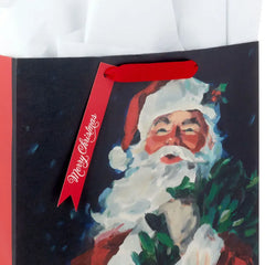 13" Classic Santa Large Christmas Gift Bag With Tissue Paper