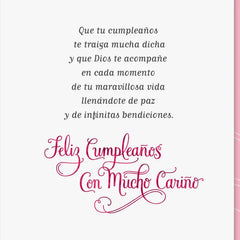 Peace and Infinite Blessings Spanish-Language Religious Birthday Card for Sister