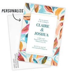 Vibrant Leaves Flat Wedding Invitation