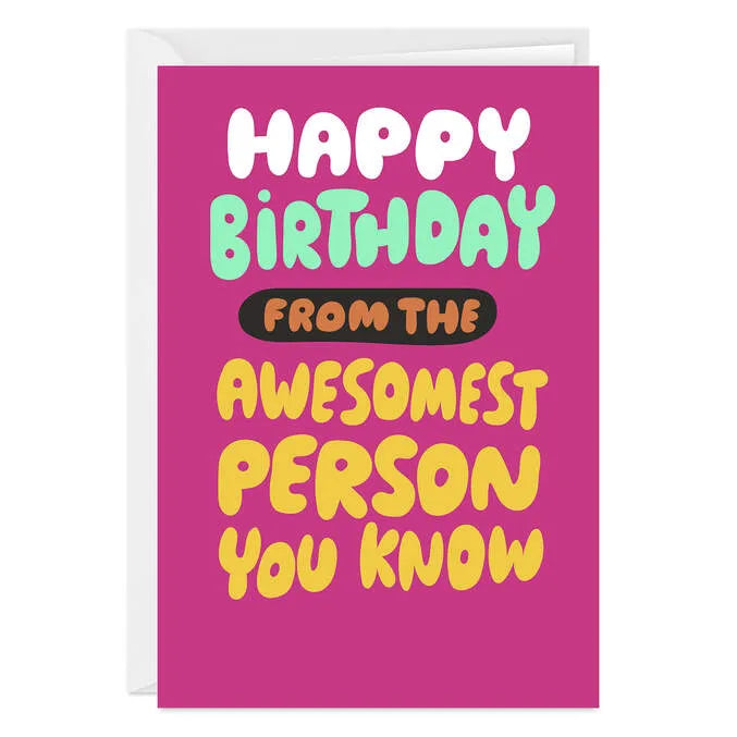 Awesomest Person Funny Custom Birthday Card