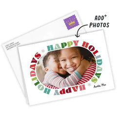 Colorful Block Letters Custom Holiday Card
