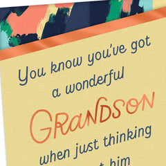 Thoughts of You Bring a Smile Birthday Card for Grandson