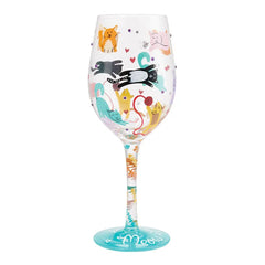 Lolita Meow It Up Handpainted Wine Glass, 15 oz.