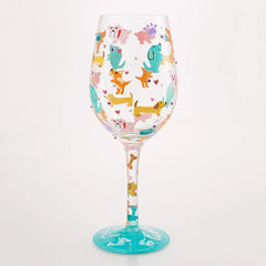 Lolita Woof It Up Handpainted Wine Glass, 15 oz.