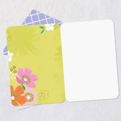 Colorful Flowers on Green Blank Card