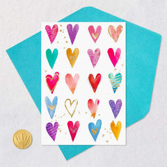 Colorful Hearts Blank Card