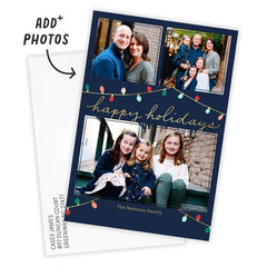 Colorful Lights Flat Holiday Photo Card