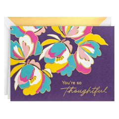 Vibrant Flowers on Plum Blank Thank You Notes, Pack of 10