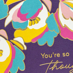Vibrant Flowers on Plum Blank Thank You Notes, Pack of 10
