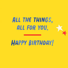 All the Things, All for You Gift Card Greeting Birthday Card for Kids