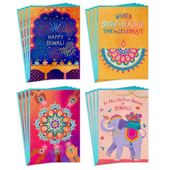 A Bright and Beautiful Time Assorted Diwali Cards, Pack of 16