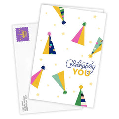 Celebrating You Party Hats Custom Birthday Card
