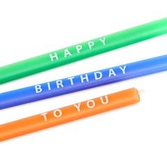 Multicolor Wishes and Patterns Tall Square Birthday Candles, Pack of 6