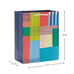 9.6" Abstract Plaid Medium Gift Bag