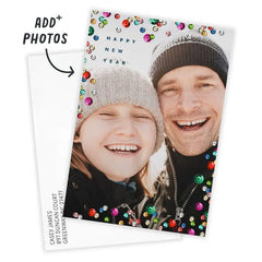 Sequin Sparkle Flat New Year Photo Card