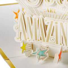 You're Amazing, Colorful Stars Pop-Up Encouragement Card