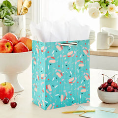 13" Colorful Terrazzo on Mint Large Gift Bag