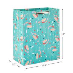 13" Colorful Terrazzo on Mint Large Gift Bag