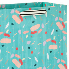 13" Colorful Terrazzo on Mint Large Gift Bag