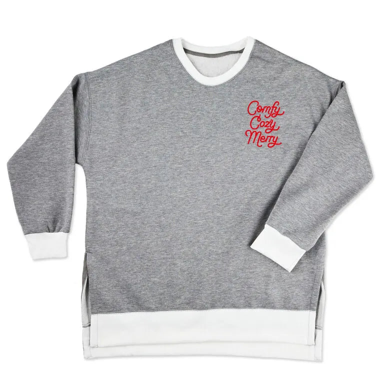 Hallmark Channel Comfy Cozy Merry Gray Sweatshirt