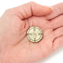 Keep Going Compass Metal Pocket Token