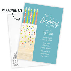 Confetti Birthday Cake Flat Birthday Invitation