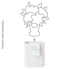 Build-a-Bouquet Happy Birthday Confetti Pop-Up Paper Vase With Mini Card