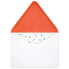 Confetti on White Designed Envelopes, Pack of 10