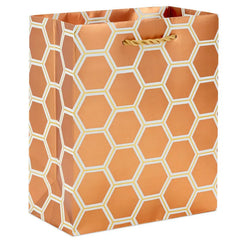6.5" Copper Hexagons Small Gift Bag