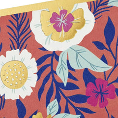 Coral With Flowers Blank Note Cards, Pack of 10