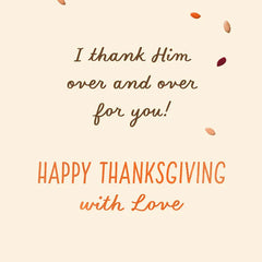 I Thank God Over and Over for You Romantic Religious Thanksgiving Card