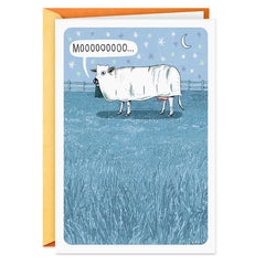 Mooing Ghost Cow Funny Halloween Card