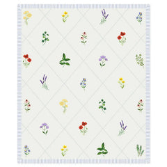 Wildflowers on Cream Diamonds Throw Blanket, 50x60