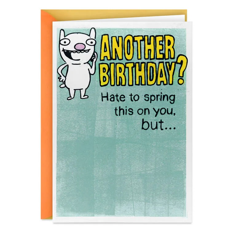 Hate to Spring This On You, Old-Timer Funny Pop-Up Birthday Card