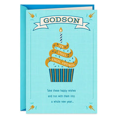 Happy Wishes for a Whole New Year Birthday Card for Godson