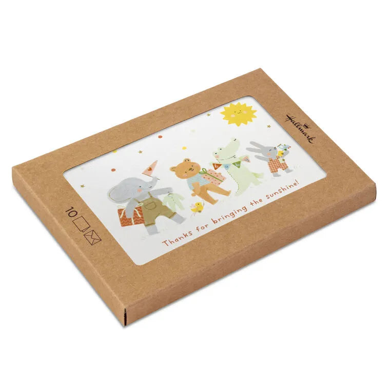 Cute Animals Blank Baby Thank You Notes, Pack of 10