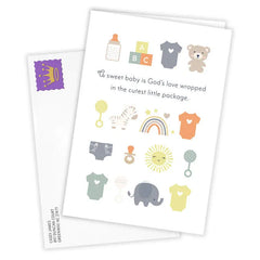 God's Love Wrapped in Cute Package Religious Custom New Baby Card