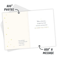 God's Love Wrapped in Cute Package Religious Custom New Baby Card