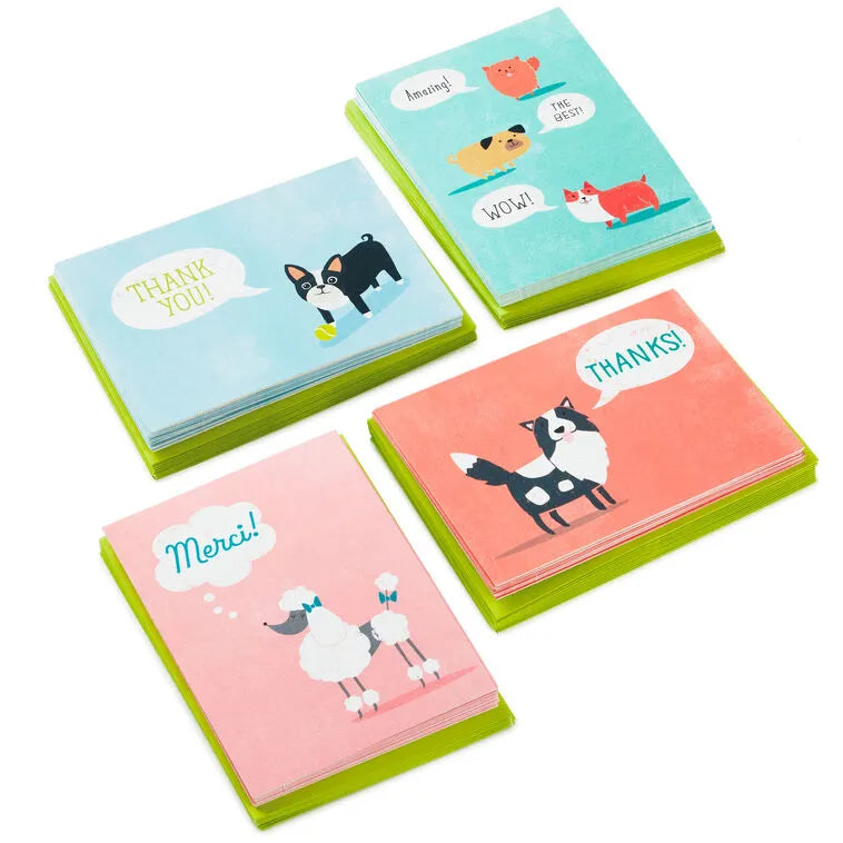 Cute Dogs Assortment Blank Thank-You Notes, Pack of 48